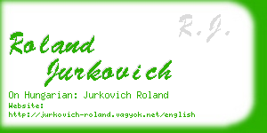 roland jurkovich business card